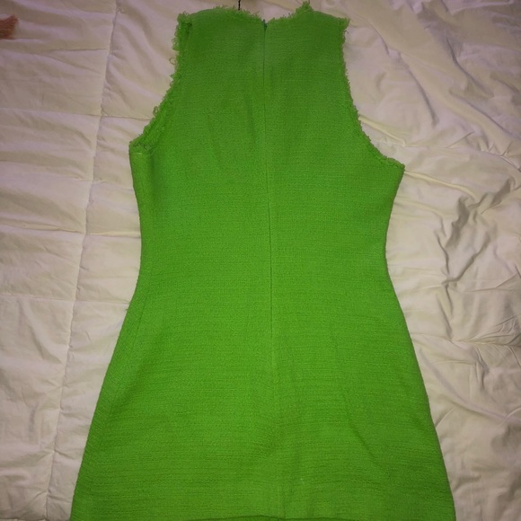 Zara Lime Green Tweed Dress - Picture 10 of 10